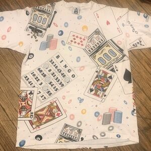 90s Lee playing cards casino bingo vintage T-shirt